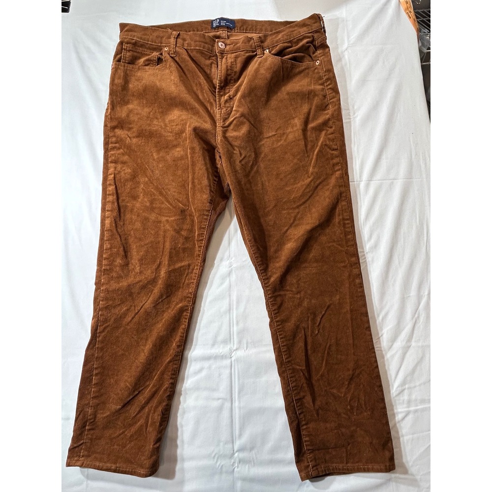Gap Denim Soft Vintage Slim Corduroy Pants Brown Mens 20/35R Slim Fit